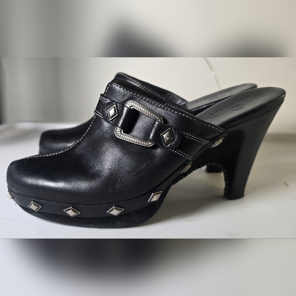Cole Haan Black Leather Studded Mules 7 1/2